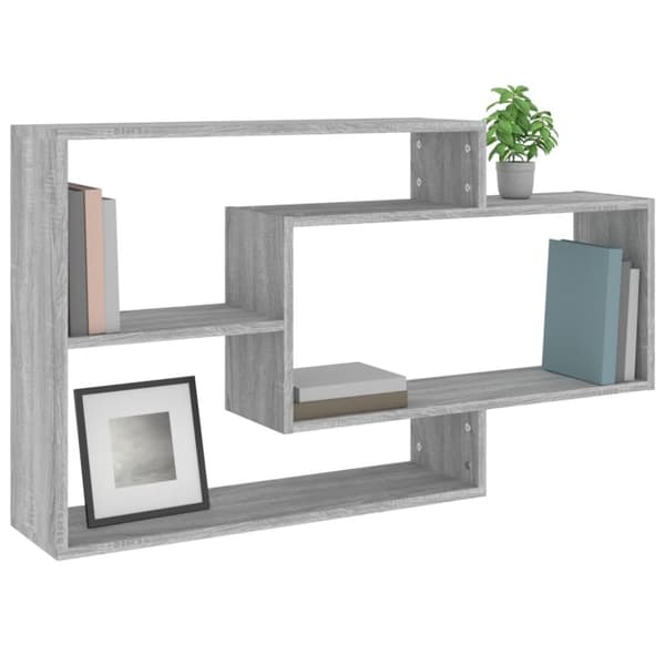 vidaXL Seinähylly harmaa Sonoma 104x20x58,5 cm tekninen puu