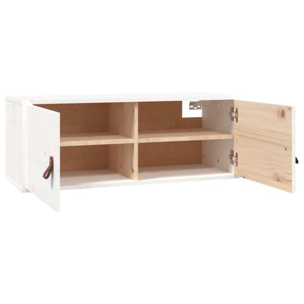 vidaXL vægskab 80x30x30 cm massivt fyrretræ hvid