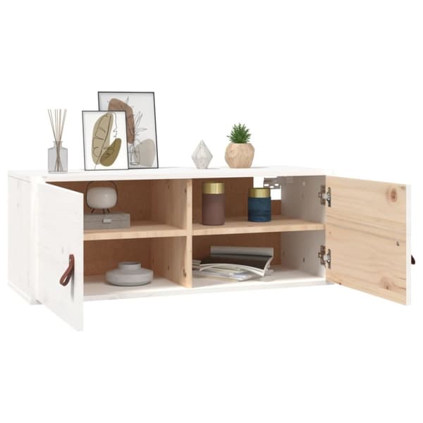 vidaXL vægskab 80x30x30 cm massivt fyrretræ hvid