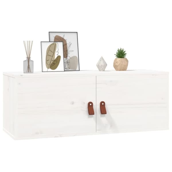 vidaXL vægskab 80x30x30 cm massivt fyrretræ hvid