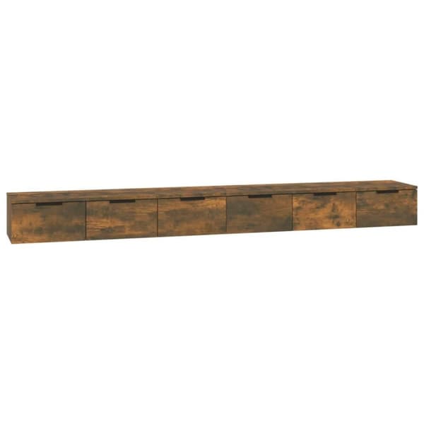vidaXL vægskabe 2 stk. 102x30x20cm konstrueret træ røget egetræsfarve