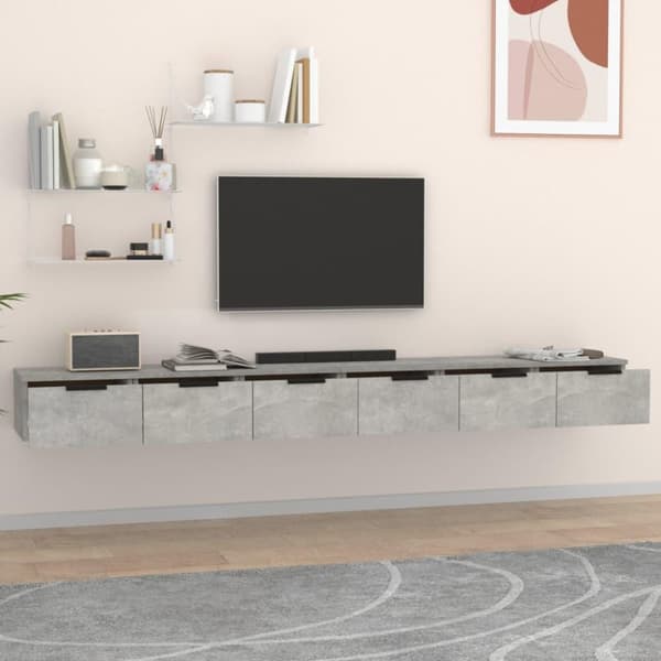 vidaXL vægskabe 2 stk. 102x30x20 cm konstrueret træ betongrå