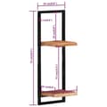 Miniatyrbilde 7 av 11: vidaXL Vegghyller 2 stk 25x25x75 cm heltre akasie og stål