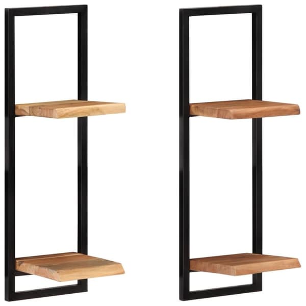 vidaXL Vegghyller 2 stk 25x25x75 cm heltre akasie og stål