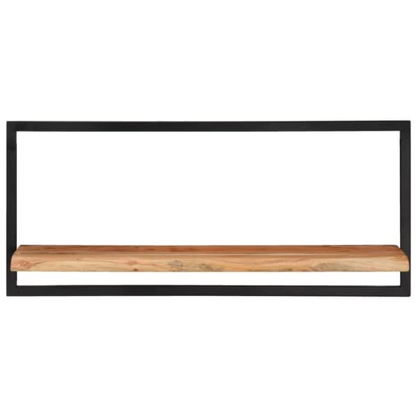 vidaXL Vägghyllor 2 st 80x25x35 cm massivt akaciaträ och stål