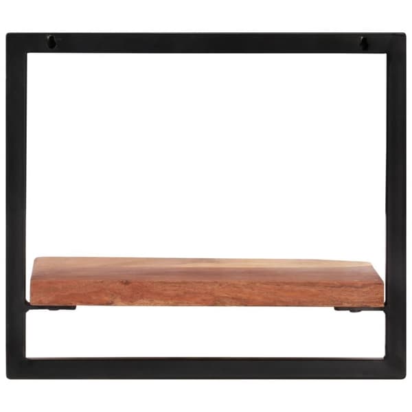 vidaXL Vägghyllor 2 st 40x24x35 cm massivt akaciaträ och stål