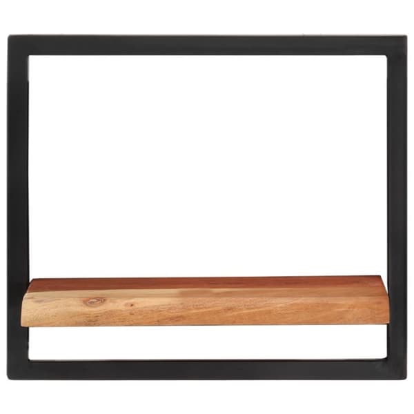 vidaXL Vägghyllor 2 st 40x24x35 cm massivt akaciaträ och stål