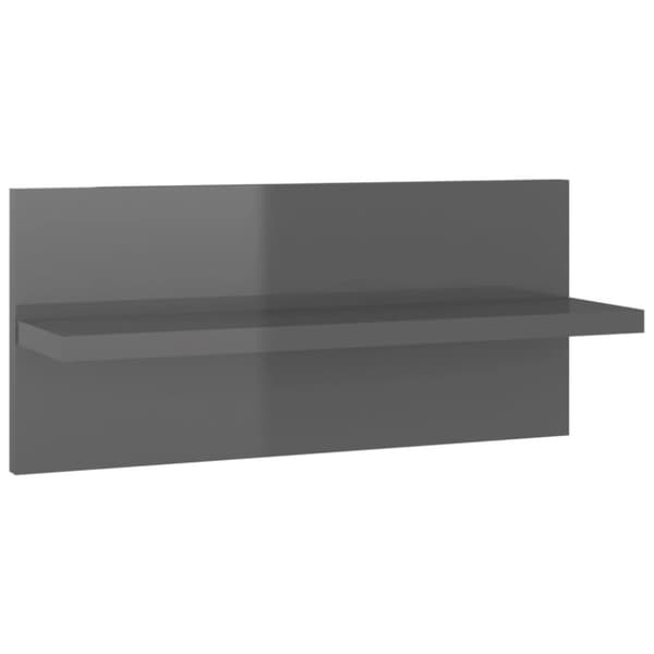 vidaXL Vägghyllor 4 st grå högglans 40x11,5x18 cm