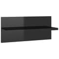 Miniatyrbilde 4 av 9: vidaXL Vegghyller 2 stk høyglans svart 40x11,5x18 cm