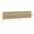 Miniatyrbilde 9 av 9: vidaXL Vegghyller 2 stk sonoma eik 80x11,5x18 cm konstruert tre