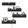 Miniatyrbilde 3 av 10: vidaXL Vegghyller 4 stk grå 80x11,5x18 cm konstruert tre