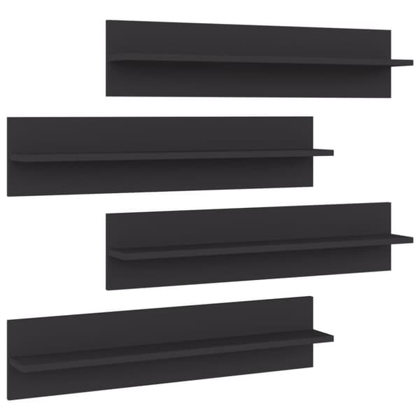 vidaXL Vegghyller 4 stk grå 80x11,5x18 cm konstruert tre