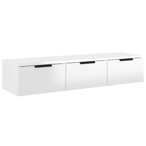 vidaXL Veggskap høyglans hvit 102x30x20 cm konstruert tre