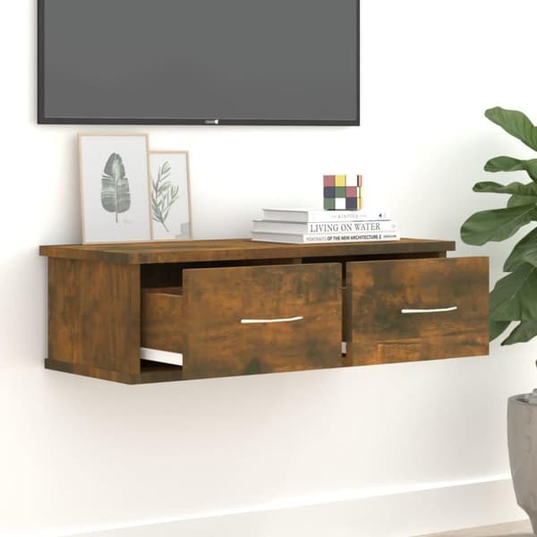 vidaXL Väggskåp rökfärgad ek 60x26x18,5 cm konstruerat trä