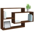 Miniatyrbilde 6 av 8: vidaXL Vegghylle brun eik 104x20x58,5 cm konstruert tre