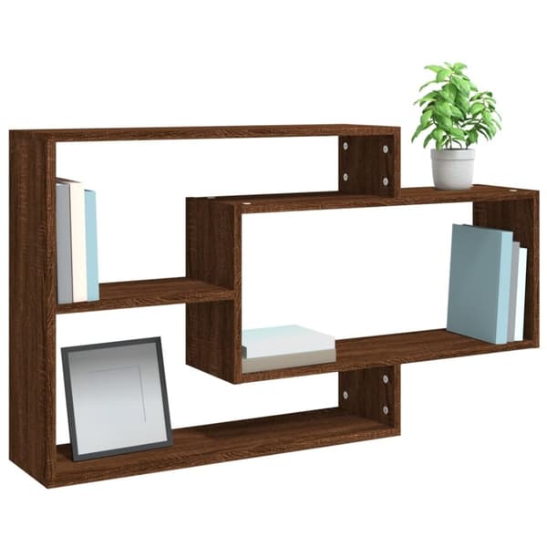 vidaXL Vegghylle brun eik 104x20x58,5 cm konstruert tre