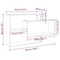 Miniatyrbilde 8 av 8: vidaXL Vegghylle brun eik 104x20x58,5 cm konstruert tre