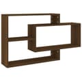 Miniatyrbilde 1 av 8: vidaXL Vegghylle brun eik 104x20x58,5 cm konstruert tre