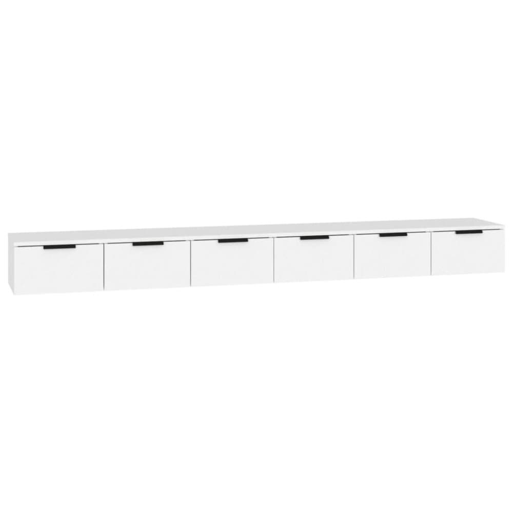 vidaXL Väggskåp 2 st vit högglans 102x30x20 cm konstruerat trä