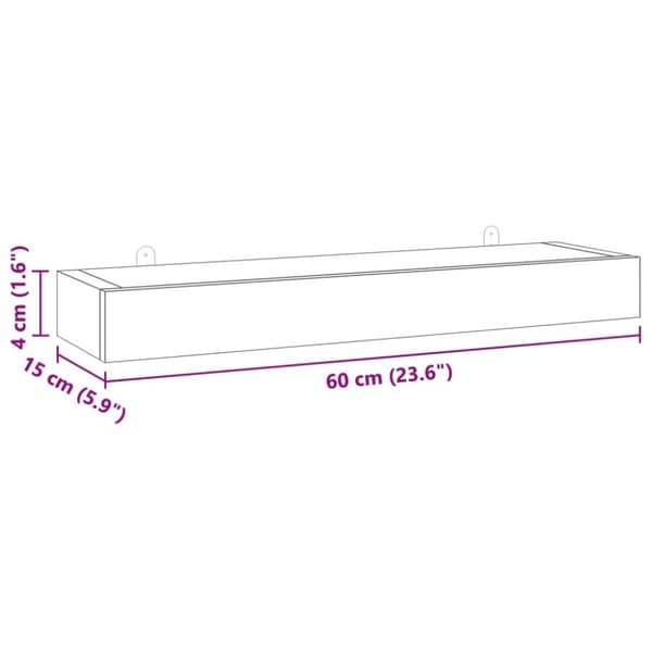 vidaXL væghylder 2 stk. 60x15x4 cm massivt teaktræ