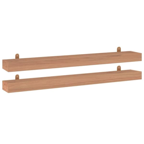 vidaXL Seinähyllyt 2 kpl 110x15x4 cm täysi tiikki