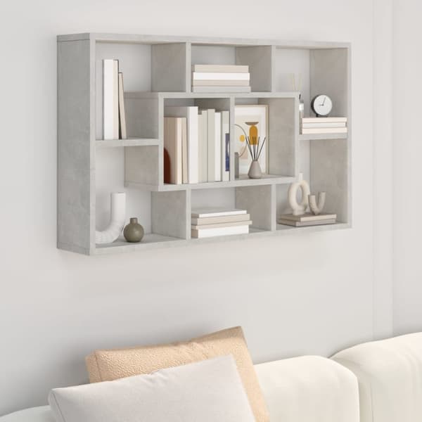 vidaXL væghylde 85x16x52,5 cm konstrueret træ betongrå