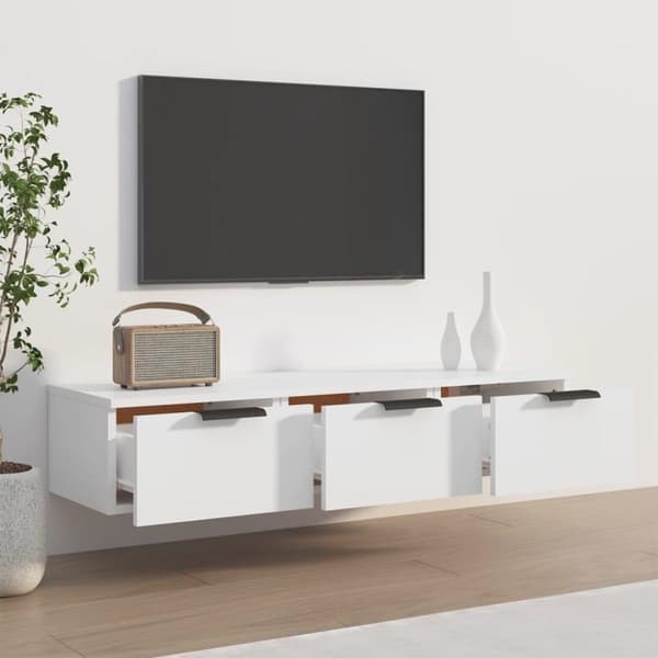 vidaXL vægskab 102x30x20 cm konstrueret træ hvid
