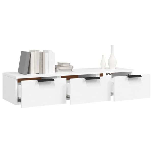 vidaXL vægskab 102x30x20 cm konstrueret træ hvid