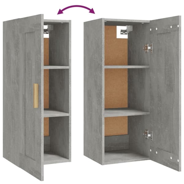 vidaXL vægskab 35x34x90 cm konstrueret træ betongrå