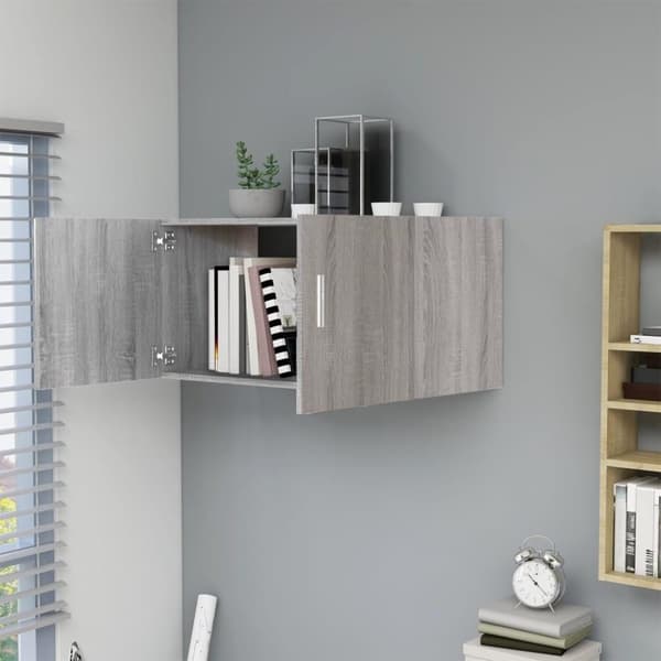 vidaXL vægskab 80x39x40 cm konstrueret træ grå sonoma-eg