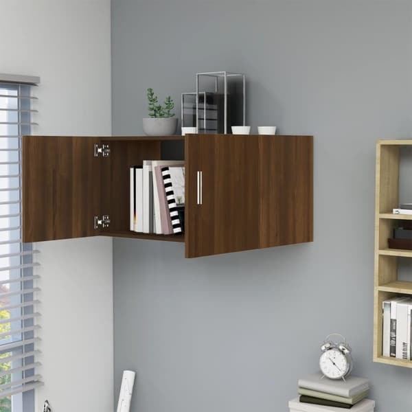 vidaXL vægskab 80x39x40 cm konstrueret træ brun egetræsfarve