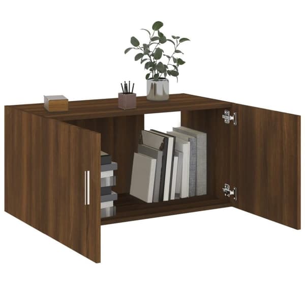 vidaXL vægskab 80x39x40 cm konstrueret træ brun egetræsfarve