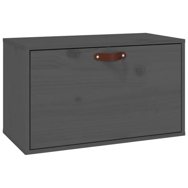 vidaXL Väggskåp grå 60x30x35 cm massiv furu