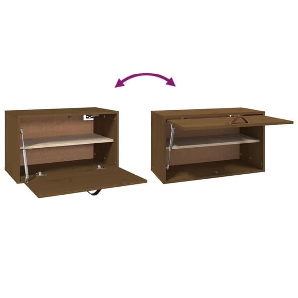 vidaXL Veggskap honningbrun 60x30x35 cm heltre furu