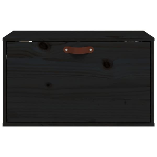 vidaXL Veggskap svart 60x30x35 cm heltre furu