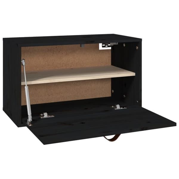 vidaXL Veggskap svart 60x30x35 cm heltre furu