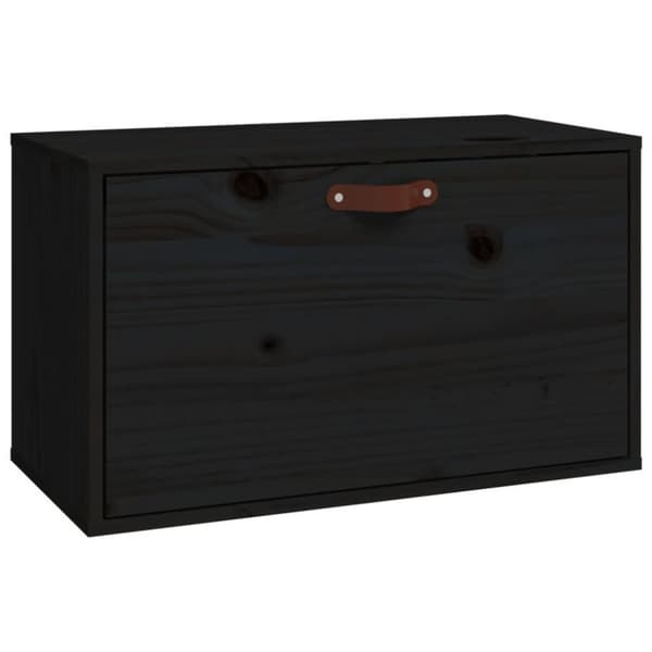 vidaXL Veggskap svart 60x30x35 cm heltre furu