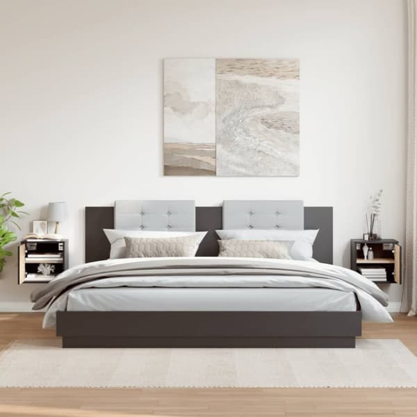 vidaXL Veggskap 2 stk svart 31,5x30x30 cm heltre furu