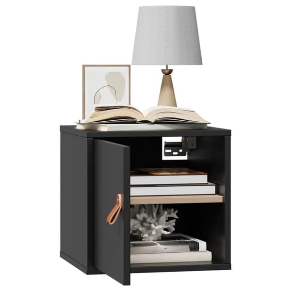 vidaXL Veggskap 2 stk svart 31,5x30x30 cm heltre furu