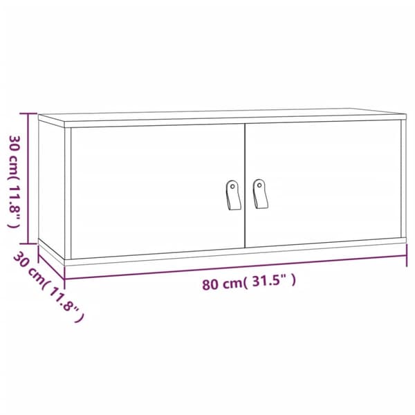 vidaXL Väggskåp 80x30x30 cm massiv furu