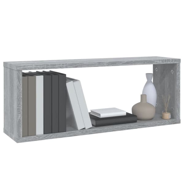 vidaXL Seinäkuutiohyllyt 4 kpl harmaa Sonoma 60x15x23 cm tekninen puu