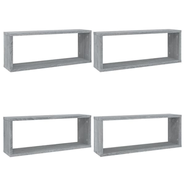 vidaXL Seinäkuutiohyllyt 4 kpl harmaa Sonoma 60x15x23 cm tekninen puu