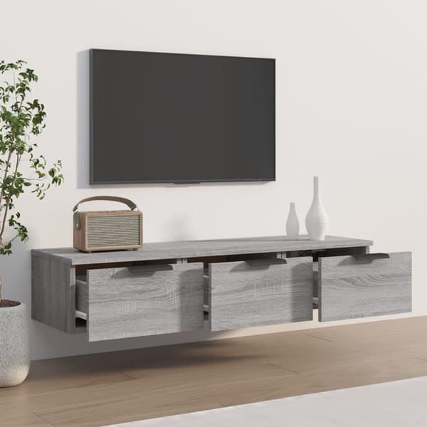 vidaXL Seinäkaappi harmaa Sonoma 102x30x20 cm tekninen puu