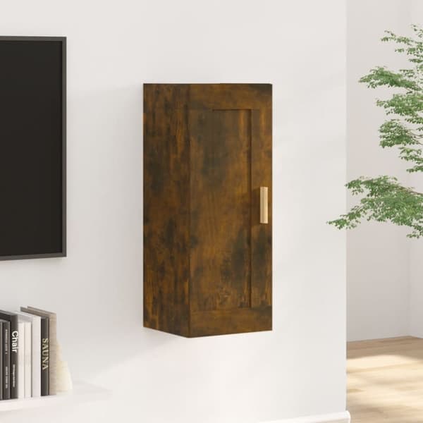 vidaXL vægskab 35x34x90 cm konstrueret træ røget egetræsfarve