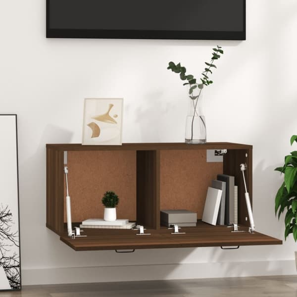 vidaXL vægskab 80x36,5x35 cm konstrueret træ brun egetræsfarve