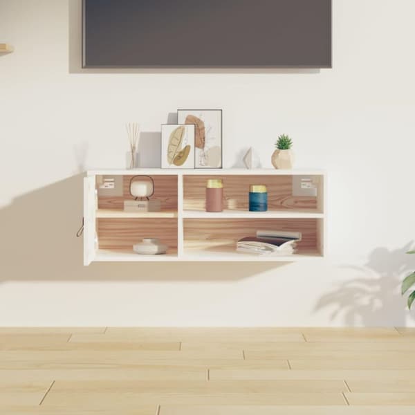 vidaXL vægskab 80x30x30 cm massivt fyrretræ hvid