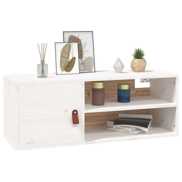 vidaXL vægskab 80x30x30 cm massivt fyrretræ hvid