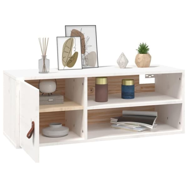 vidaXL vægskab 80x30x30 cm massivt fyrretræ hvid
