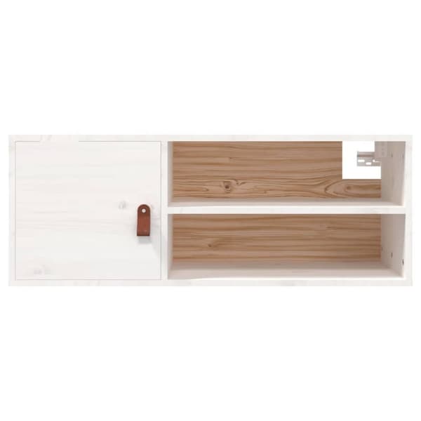 vidaXL vægskab 80x30x30 cm massivt fyrretræ hvid