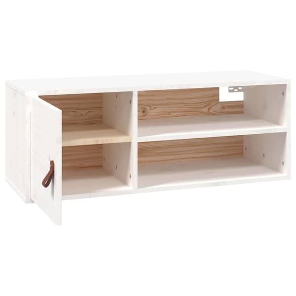vidaXL vægskab 80x30x30 cm massivt fyrretræ hvid